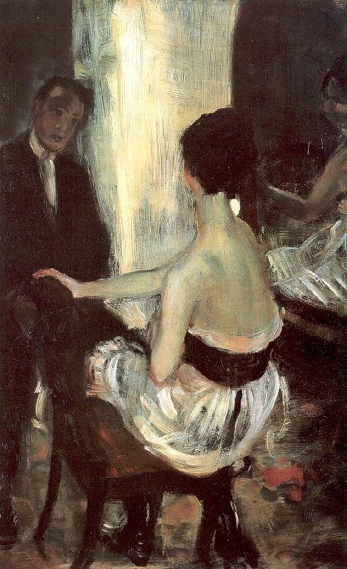 Glackens, William James Seated Actress with Mirror oil painting picture